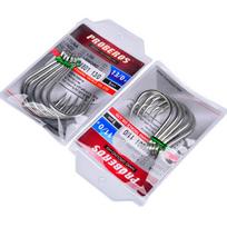 High Carbon Steel Sea Fishing Iron Plate Single Hook with Barbed Wire Boat Fishing Large Object Pipe with Hook with Hole and Loop Lure Fish Hook 3/0 # (10 pcs/pack)