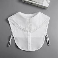 Women Solid Detachable Lapel Choker Necklace Double Layer Shirt False Collar Female White Detachable Shirt Fake Collar Decor