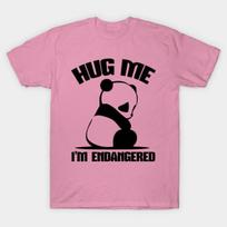 T Shirt Women Hug Me Im Endangered Harajuku Print Kawaii Tshirt Summer Short Sleeve Female T-Shirt Top Tee S rožinė