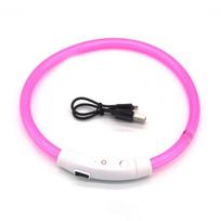LED šviečiantis šuns antkaklis USB įkrovimo šuo katė antkaklis 3 režimai LED šviesa šviečiantis apsauga nuo praradimo LED antkaklis šuniui augintiniui šunų reikmenys M pink
