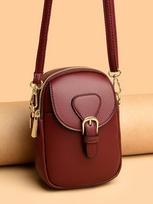 Women'S Leather Women'S Bag Oil Wax Leather Vintage College Women'S Backpack Backpack Trendy Women'S Bag raudona