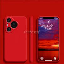 For Huawei Pura 70 Pro Case Pura 70 Pro Cover Liquid Silicone Plain TPU Anti-drop Matte Phone Protector Huawei Pura 70 Pro Case Pura 70 Pro raudona