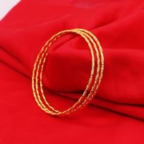 Bohemian Vietnamese Gold-Plated 24K Copper Thin Bangle Bracelet red