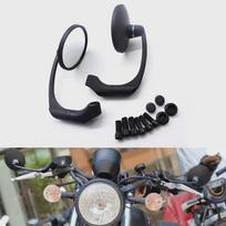 Harley Retro motociklo galinio vaizdo veidrodėlis: Galvanizuotas apvalus universalus atšvaitas Black