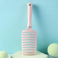 Fluffy Cross-Border Styling Comb: Portable, Large, Curved Massage Comb for Ladies' Hair blue