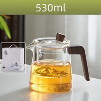 GIANXI Retro Stiklinis Arbatinukas Medine Rankena Kinų Arbatos Ceremonija Skaidrus Arbatos Servizas Puodelis Filtru Aukšto Boro Silicio Puodas 530ML