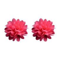 2Pcs Hand Flowers Reusable Eye-catching Lightweight Attractive Long Lasting Decorative Cloth Singing Stage Finger Floral Rings Party Supplies rožinė raudona spalva