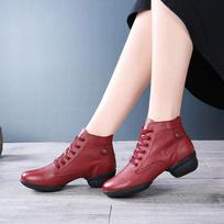 Fashion Boots Women Jazz Shoes Soft Ballroom Modern Dancing Ladies Sneaker 41 raudona