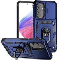 Dėklas Samsung Galaxy A14 A34 A54 5G, šarvuotas dėklas su atrama, telefono dėklas Samsung A54 A 14 34 54, slankiojantis kameros apsauginis galinis dangtelis For Galaxy A14 5G mėlyna