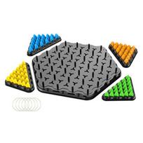 1 rinkinys Trikampis šachmatų stalo žaidimas 4 žaidėjams Interaktyvus geometrijos mokymasis Dėmesys gray
