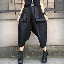 Nine-point Pants Harajuku Casual Cargo Pants Solid Baggy Straight Trouser Wide Leg Pockets Joggers Trousers Y2K Women Streetwear XXL juoda