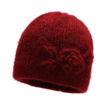 Stilinga gėlių rudens žieminė močiutės kepurė su pliušiniu pamušalu Thermal Streetwear One Size raudona