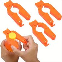 Plastikinis butelių kamštelių atidarytuvas 3 dalių vandens butelių atidarytuvas oranžinis limonado skardinių atidarytuvas 3 viename daugiafunkcis vandens butelių atidarytuvas.