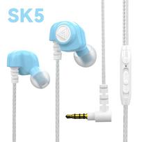QKZ SK5 HIFI Headsets 3.5mm In-Ear Stereo Heavy Bass Dynamic Earphone with Mic Game Sport Music Monitor Noise Cancelling Earbuds mėlyna