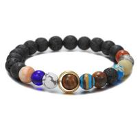 Universe Galaxy Eight Planets Elastic Bracelet Couple Starry Sky Bracelet Galaxy Volcanic Rock Beads Planet Bracelet ZJ7772