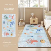 2024 Children's Room Cartoon Bedside Blanket & Thickened Floor Mat 60x160cm gray