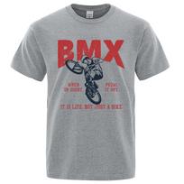 Bmx Tai Gyvenimas Ne Tik Dviratis Laisvalaikio Kvėpuojantys Marškinėliai Vyrams Moterims Medvilniniai Marškinėliai Drabužiai Minkšti Apvalia Kaklo Laisvi Viršutiniai Drabužiai S