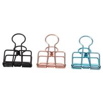 90pcs Binder Clips Gold Black Blue Strong Clamping Force Sturdy Metal Hollow Binder Clips for Kids black