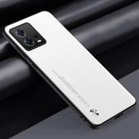 Prabangus PU odos dėklas Motorola Edge 30 Fusion telefonui, silikoninis pilnos apsaugos galinis dangtelis, skirtas Motorola Moto S30 Pro 5G Moto Edge 30 Fusion balta