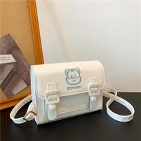 Jk Bag Uniform Bag Women'S Bag Mail Carrier Bag Pu Bag Shoulder Portable Messenger Color Scheme Cambridge Bag Lolita balta