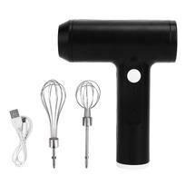 Electric Hand Mixer 2000mah Lithium Battery 4 Modes Curved Edges Wireless USB Charging 304 L black