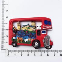 Škotijos vaizdingas dviaukštis autobusas JK dervos šaldytuvo magnetukai Lipdukai Rankų darbo Kūrybiški suvenyrai Namų dekoravimas