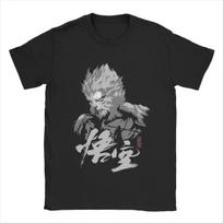 Amazing BLACK MYTH WUKONG SUN WUKONG THE MONKEY KING T-Shirts Men Women's Pure Cotton Tee Shirt Original Clothing S armijos žalia spalva