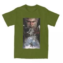 Unique Black Myth Wukong Game 2024 T-Shirt Men Women Crew Neck Cotton Monkey Lover Short Sleeve Tees Classic Tops S armijos žalia spalva