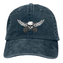 Guitar Rock Multicolor Hat Peaked Men Women's Cowboy Cap Skull Wing Baseball Caps Personalized Visor Protect Hats Adjustable tamsiai mėlyna spalva