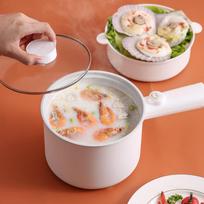 110V US Multi-Function Electric Cooker: Frying Pan, Hot Pot, Mini Instant Noodle Cooker for Dorms. 220V for Domestic Use gray