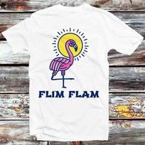 230 Gsm 100% Cotton Flim Flam Philadelphia Flamingo T Shirt Vintage Retro Cool Gift Mens Womens Unisex Cartoon Anime Top Tee B774 XXS balta