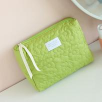 Korean Large-Capacity Floral Cosmetic Travel Bag - Soft, Portable, Fresh gray