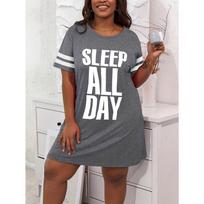 Sleep All Day Printed Women's Nightgowns High Stretch Comfortable Pajamas Women's Summer Home Dress  Halter Dress S