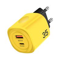 35W PD USB C Charger Fast Charging Type C Phone Power Adapter for IPhone Samsung Xiaomi Huawei Quick Charge 3.0 USB Wall Charger EU Plug geltona