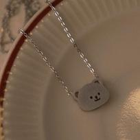 Lazy To Make Up and Cool Commuting Simple Bear Necklace Cute Fashionable and Versatile Brushed