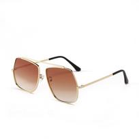 Glasses S3067 Metal Frame Polygon Single Beam Gradual Change Color Sunglasses Women, Sunglasses Women