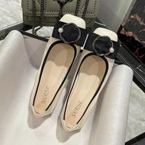 2024 Spring Summer Shoes Women Flats Office Ladies Elegant Soft Flat Footwear Plus Size 42 Black Yellow D070 4.5 abrikosas