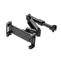 Backseat Headrest Mount Heavy-Duty Tablet Phone Holder with Metal Lock & Silicone Grips juoda