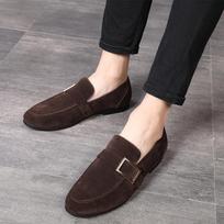 Vyriški laisvalaikio batai Suede natūrali oda Vyriški su sagtimi Šventiniai vestuviniai loaferiai Moccasins Vyriški įsispiriami patogūs vairavimo batai 37 (US 5.5) šokoladas