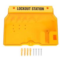 Lockout Tagout Station PC Wall Mount Lock Out Tag Out Kit Board with Wall Plugs Screws for Industry