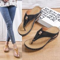 Sandalias planas de cuña para mujer, antideslizantes con soporte ortopédico para el arcoSandalias de verano con plataforma suave 39 juoda