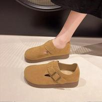 Vintage Boken lazy shoes loafers women's tide 2025 spring new one-pedal beanie shoes big head shoes 35 ruda