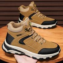 Large size men's shoes fashion outdoor sports hiking waterproof hiking shoes men's non-slip and wear-resistant high-top tooling shoes 40 kupranugaris