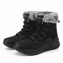 Winter women's shoes large size fashion outdoor sports skiing snow boots warm thickened women's high casual shoes 36 black