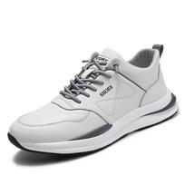 2025 spring and autumn new men's sports and leisure leather shoes men's leather breathable youth running shoes wear-resistant and non-slip 6098 38 balta