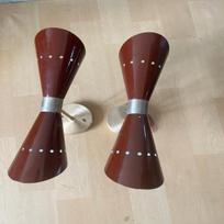 Diabolo Sconce, Brass, Italian Made, Mid Century Style, Elegant Nightstand Light,