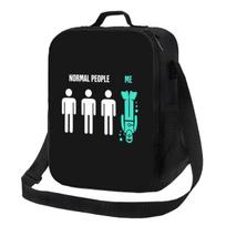 Normal People Scuba Diving Insulated Lunch Bag for Work School Dive Resuable Thermal Cooler Bento Box Women Kids 26.5x20x11.5CM smėlis