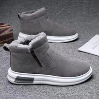 Men Boots Warm Fur Ankle Boots For Winter Shoes Men Waterproof Snow Boots Couple Winter Casual Sneakers Lightweight Booties Men 39 pilka spalva