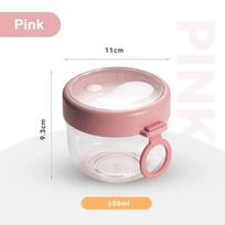 600ml Avižų dribsnių puodelis Salotų puodelis Sandarus dangtelis Sustorintas su šaukštu Maisto laikymas Nešiojamas Per naktį Jogurtas Pienas Salotos Pusryčių stiklainis