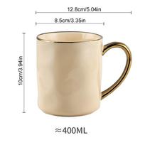 Nordic style Gold Rim Mug Ceramic Coffee Cups Light luxury Afternoon tea cup Breakfast oatmeal milk cup with Handle Household 301-400ml